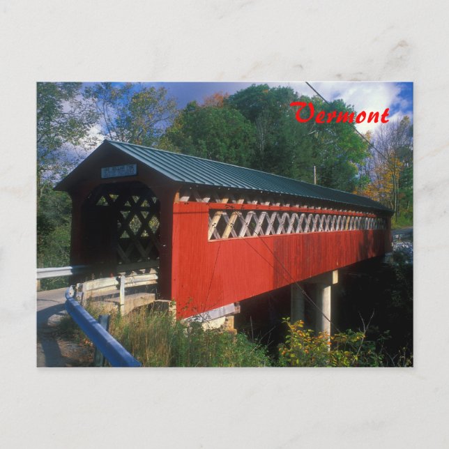 Covered Bridge Vermont Postkarte (Vorderseite)