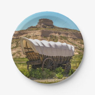 Covered Wagon at Scotts Bluff National Monument Pappteller