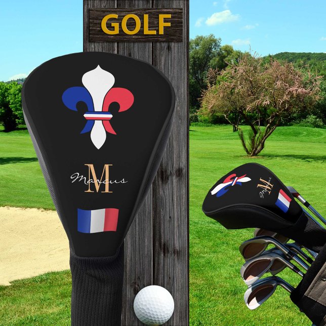 Covers of France and French Flag Mit Monogramm Gol Golf Headcover (Von Creator hochgeladen)