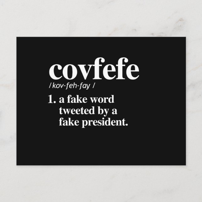 Covfefe Definition - Ein Fake Postkarte (Vorderseite)