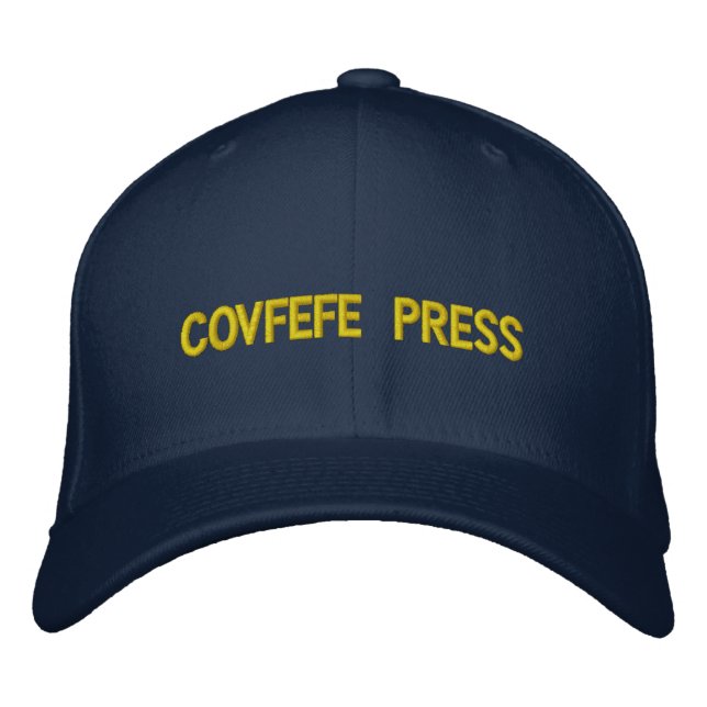 Covfefe Presse: Flexfit Wolle-Kappe gestickt Bestickte Baseballkappe (Vorderseite)