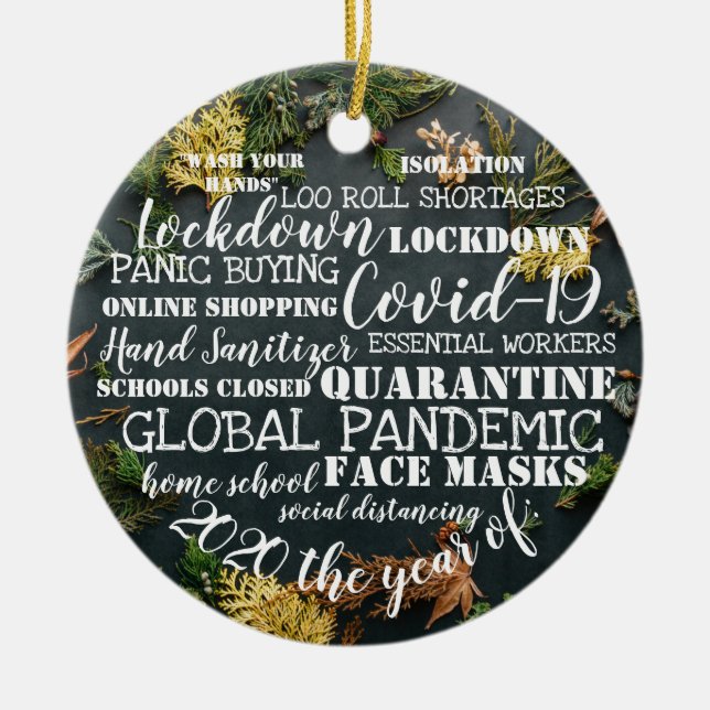 covid19 2020 das Jahr der Gesichtsmasken Isolation Keramik Ornament (Vorne)