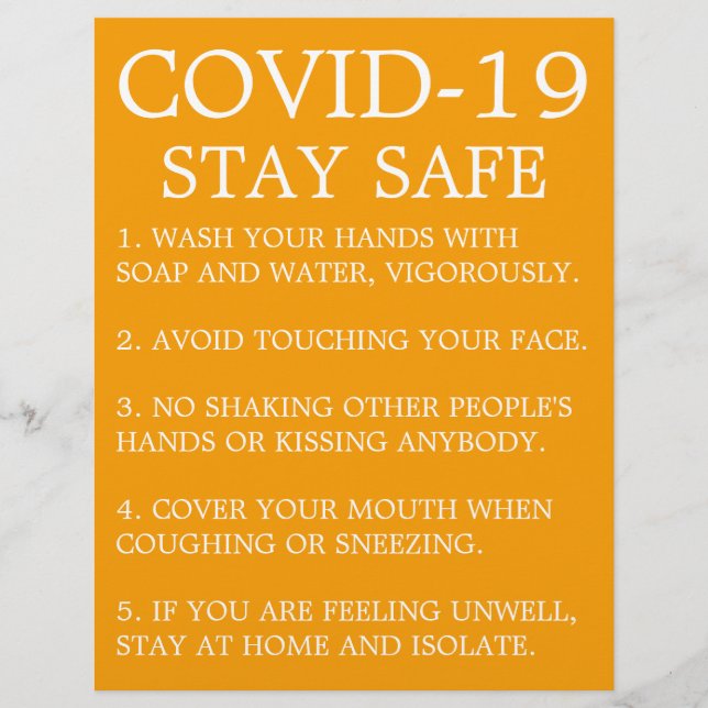 Covid-19 Advice Flyer (Vorne)