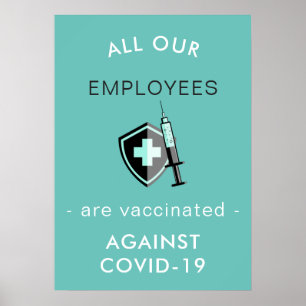 Covid-19 Alle Mitarbeiter geimpft Sicherheit indiv Poster