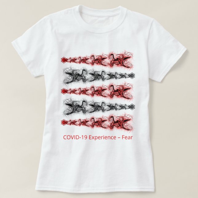 COVID-19 Erfahrung, Angst, Virus, Schwarz & Rot T-Shirt (Design vorne)