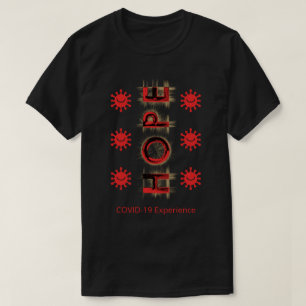 COVID-19 Erfahrung - Hoffnung, Viren lächeln, rot T-Shirt