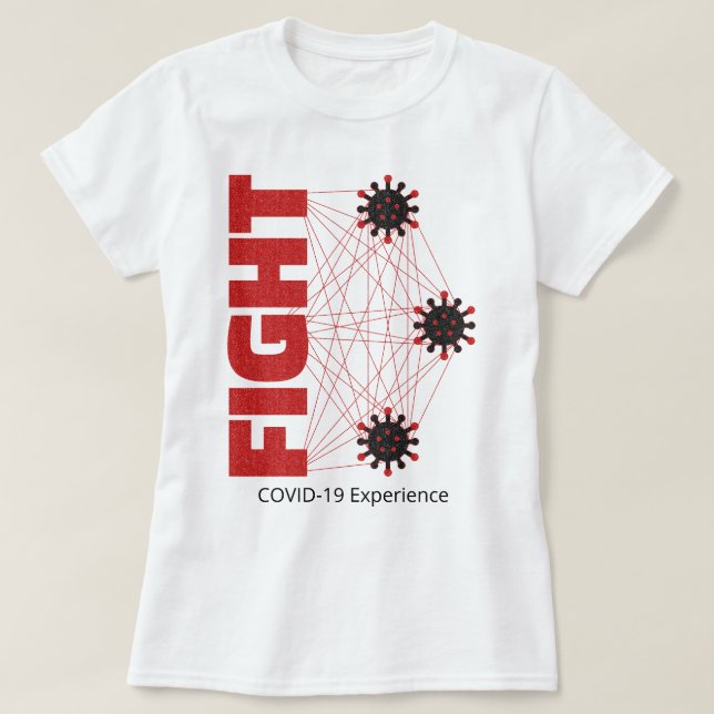 COVID-19 Erfahrung, Kampf, Rot & Schwarz, Virus T-Shirt (Design vorne)