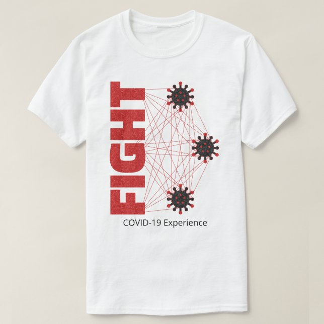 COVID-19 Erfahrung, Kampf, Virus, Rot & Schwarz T-Shirt (Design vorne)