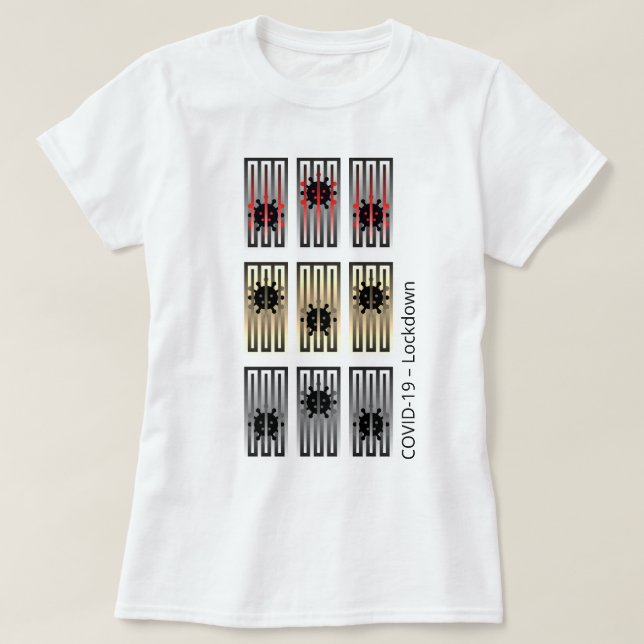 COVID-19 Experience - Abschaltung - Viren im Gefän T-Shirt (Design vorne)
