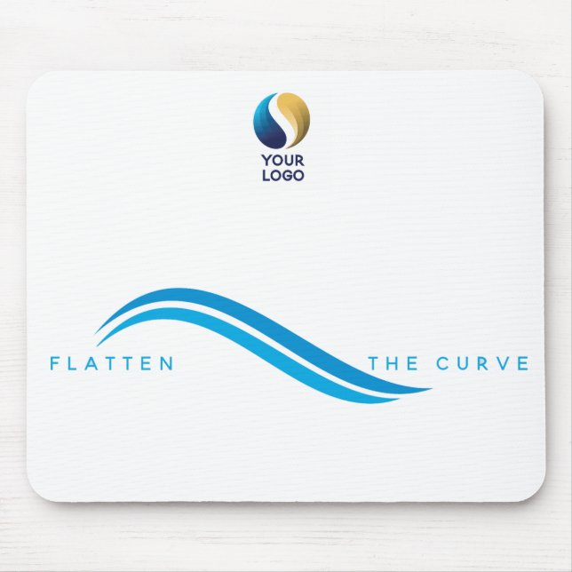 Covid-19 Flatten Sie die Kurve um Ihr Logo hinzuzu Mousepad (Vorne)