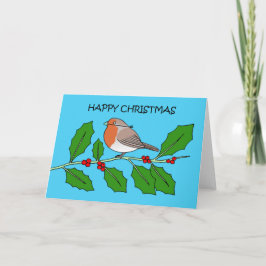 Covid 19 Frohe Weihnachts Robin in einer Facemaske Karte