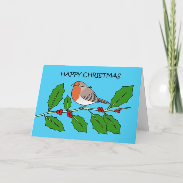 Covid 19 Frohe Weihnachts Robin in einer Facemaske Karte (Vorderseite)