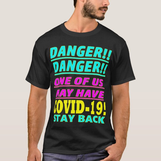 COVID-19 GEFAHR DANGER DANGER TEE SHIRT ONE AQUA (Vorderseite)