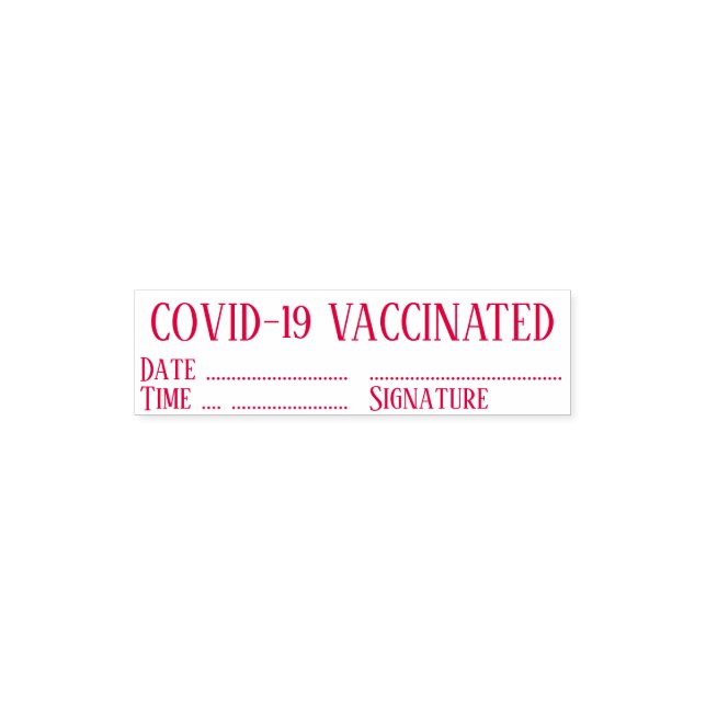 Covid-19 geimpft mit Impfbestätigung rot Permastempel (Design)