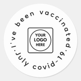 Covid-19 geimpft | Runde der Logokombinationen Runder Aufkleber