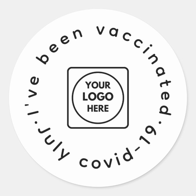Covid-19 geimpft | Runde der Logokombinationen Runder Aufkleber (Vorderseite)