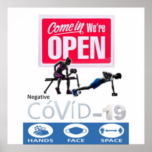 Covid 19 Gymnasium Open Sign Poster Matte