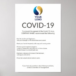 Covid-19 Hinweis für Berufliche Mitarbeiter des Lo Poster