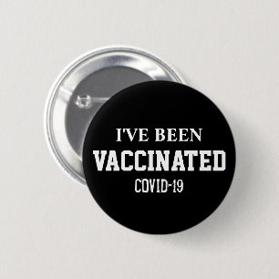 Covid 19-Impfstoff schwarz-braun Button