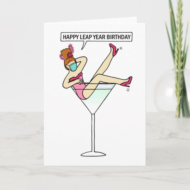 Covid 19 Leap Year Birthday Karte (Vorderseite)