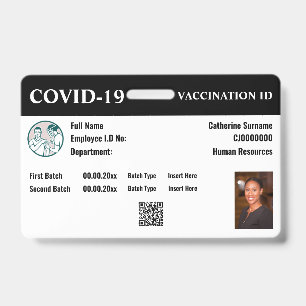 Covid-19-Mitarbeiter-Impf-ID   DIY-Foto-Info Ausweis