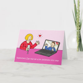 Covid 19 Online-Verabredet Cartoon Valentine Coupl Karte