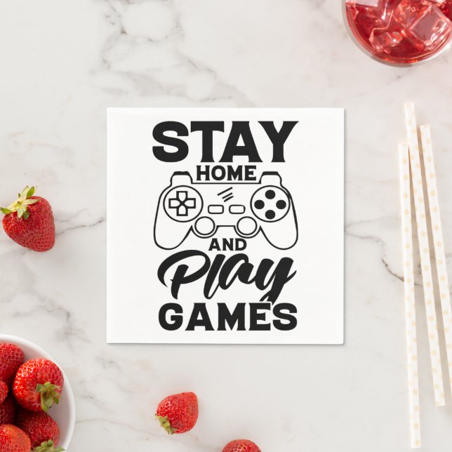 COVID 19 Quarantine Gamer Gift - Bleibe auf Zuhaus Serviette (Beispiel)