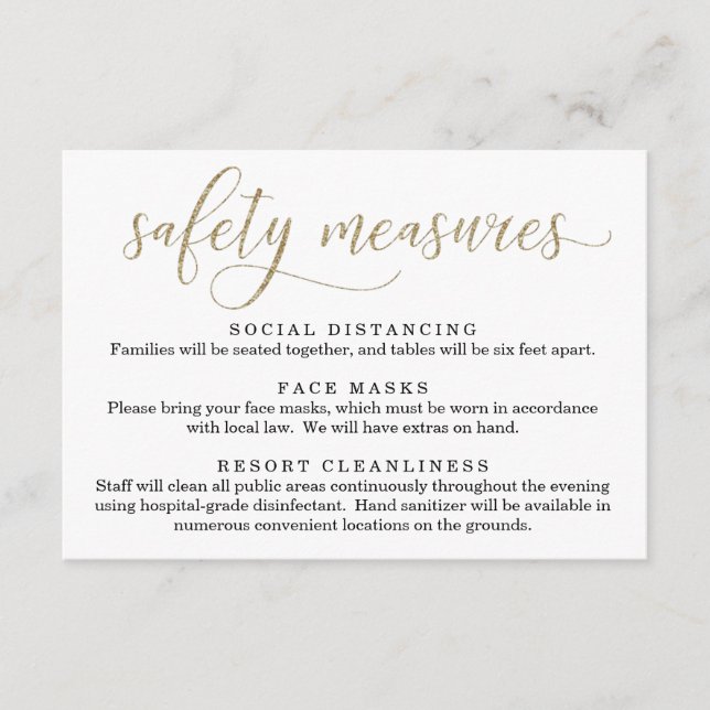 Covid 19 Sicherheitshinweise — Informationen über  Begleitkarte (Vorderseite)