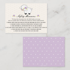 Covid 19 Sicherheitsmaßnahmen Lila Lamm-Babydusche Begleitkarte