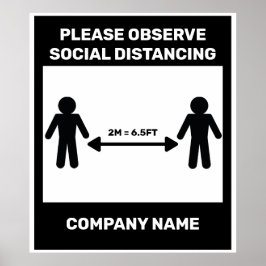 COVID 19 Social Distancing Poster Name des Unterne