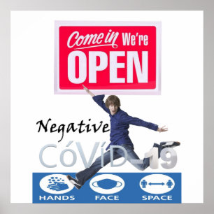 Covid 19 Store Open Schild Poster Matt