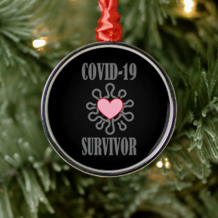 COVID-19 Survivor Corona Virus Ich überlebte Ornament Aus Metall