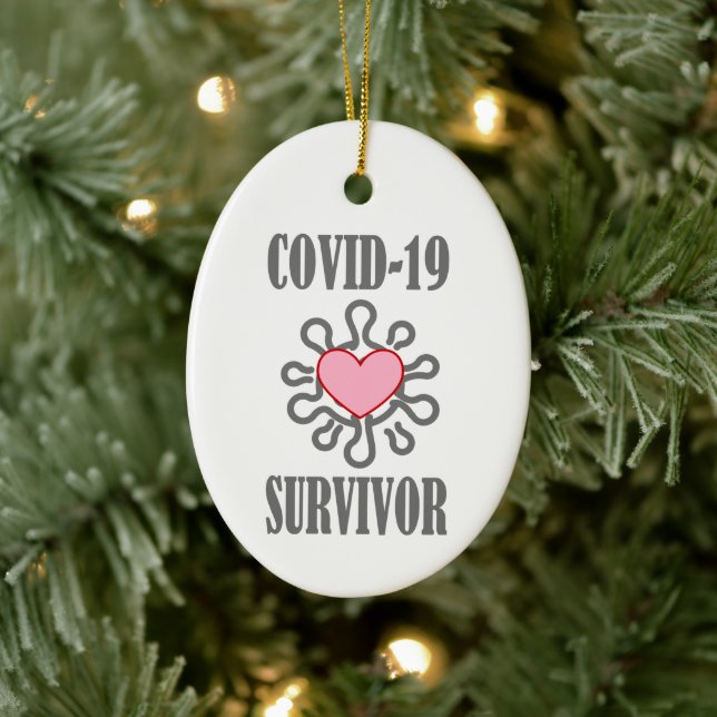 COVID-19 Survivor Corona Virus überlebte ich Keramik Ornament (Baum)