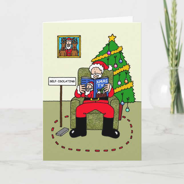 Covid 19 Weihnachts-Quarantäne Santa Karte (Vorderseite)