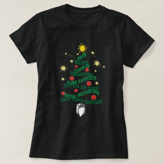 Covid-19 Weihnachtsbaum T-Shirt (Design vorne)