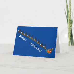 COVID-19 Weihnachtsmann und Seinen Schlittenweihna Karte