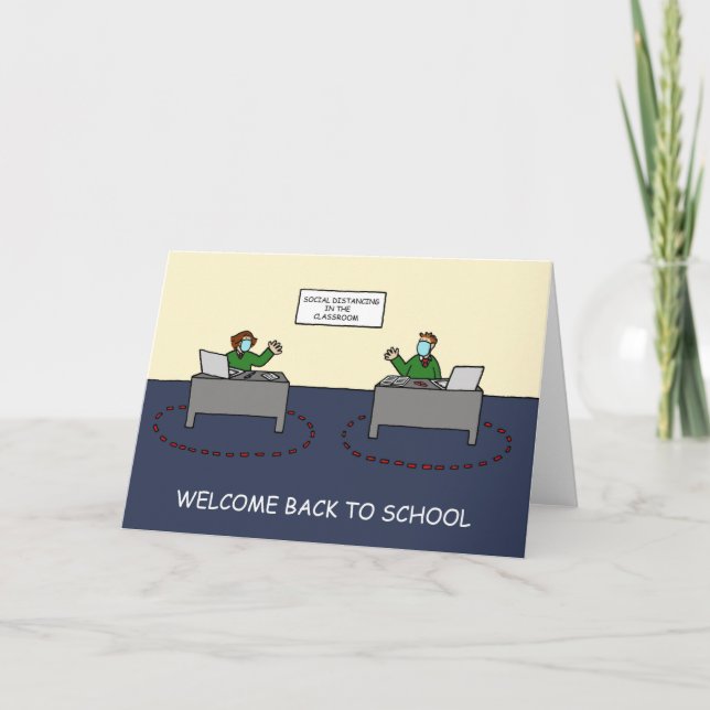 Covid 19, Willkommen zurück zur Schule. Karte (Vorderseite)