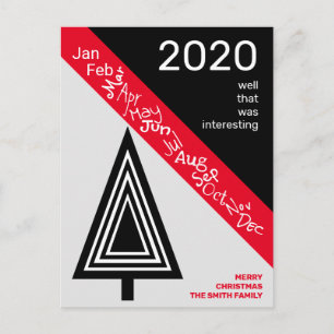 Covid 2020 Schwarz-weiß Red Albern Funny Weihnacht Postkarte