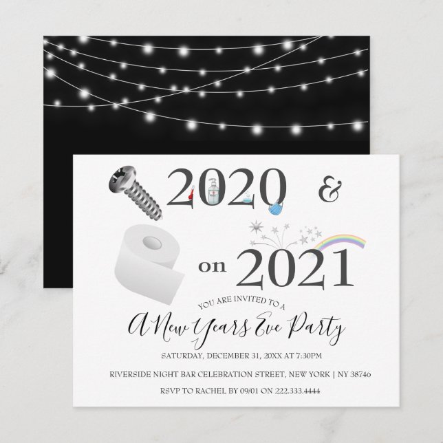 Covid| 2021| Party Einladung der Silvester (Vorne/Hinten)