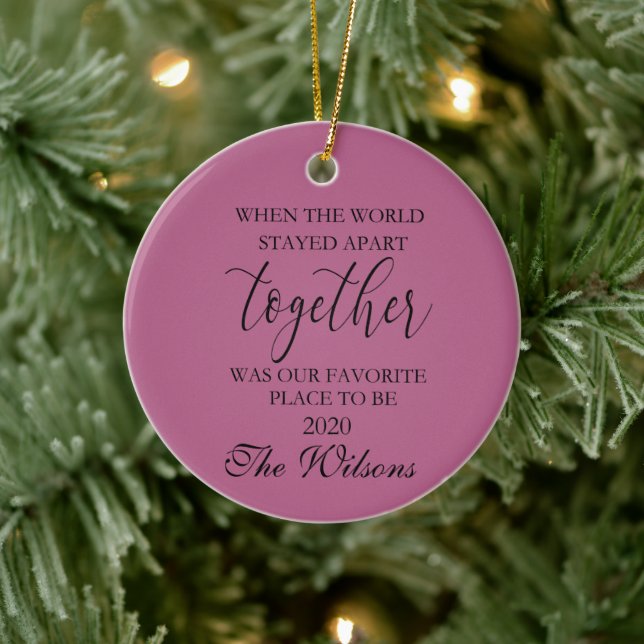 Covid Christmas Ornaments-Quarantine Christmas Met Keramik Ornament (Baum)