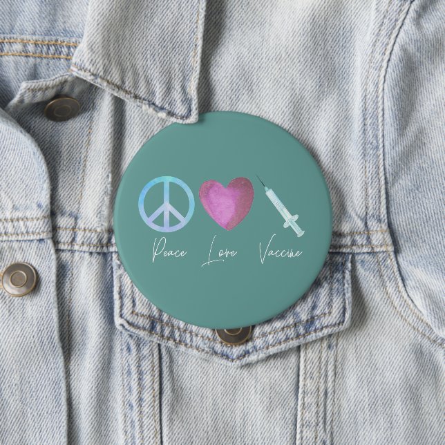 Covid Coronavirus Peace Liebe Impfstoff 2021 Button (Beispiel)