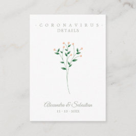 Covid Details Sophisticated Coral Elegant Branches Begleitkarte