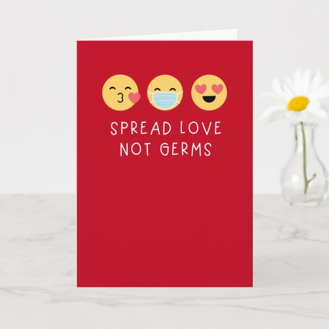 Covid Emoji Valentine Grußkarte Karte (Kleine Pflanze)
