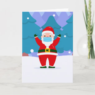 covid frohe weihnachten gesichtsmaske santa claus einladung