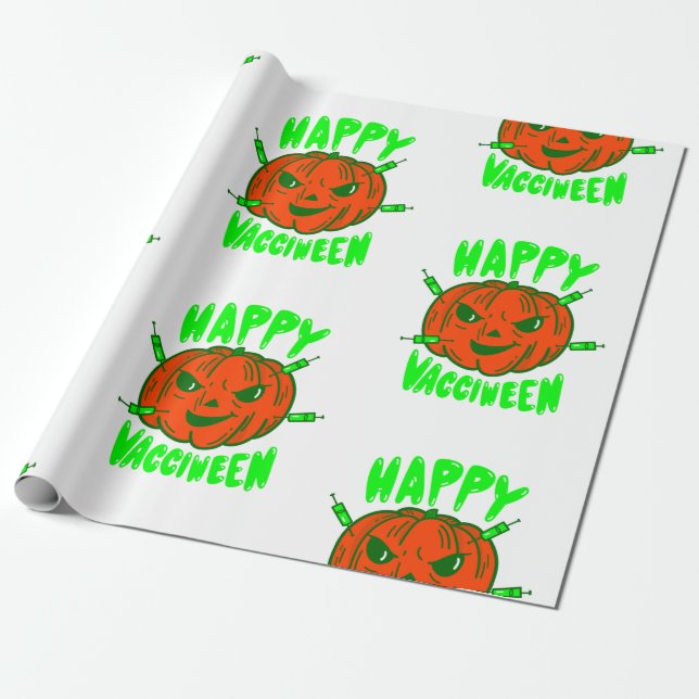 Covid-halloween-Impfkürbis Geschenkpapier (Ungerollt)
