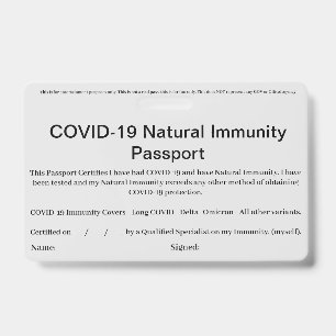COVID-Immunitätsausweis-ID-Badge-Karte Ausweis