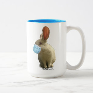 COVID Maske Sonnige Tasse Blau
