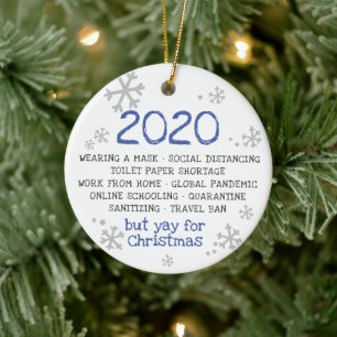 COVID-Pandemie-Isolationsmaskentragen 2020 Keramik Ornament