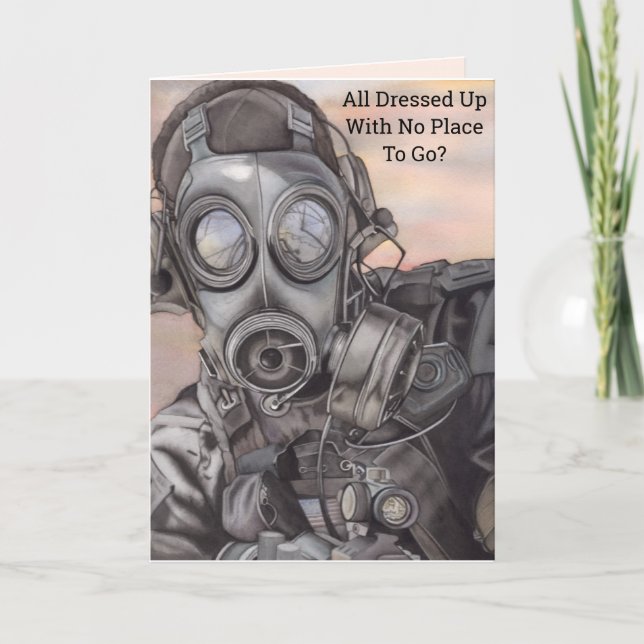 Covid Prepper Gas Masque Personnaliser Carte Anniv (Devant)