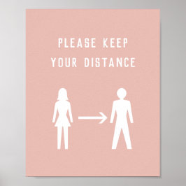 Covid Social Distancing Change Color Minimalistisc Poster